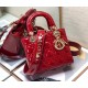 Dior Small Lady Dior My ABCDior Bag In Red Patent Calfskin