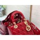 Dior Small Lady Dior My ABCDior Bag In Red Patent Calfskin