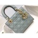 Dior Small Lady Dior Bag In Grey Patent Cannage Calfskin