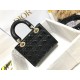 Dior Small Lady Dior Bag In Black Patent Cannage Calfskin