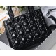 Dior Lady Dior Medium Bag In Black Diamond Calfskin