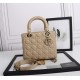 Dior Lady Dior Medium Bag in Beige Lambskin with Enamel Charm