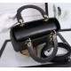 Dior Lady Dior Medium Bag in Black Lambskin with Enamel Charm