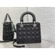 Dior Lady Dior Medium Bag in Black Grained Calfskin