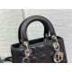 Dior Lady Dior Medium Bag in Black Grained Calfskin