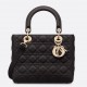 Dior Lady Dior Medium Bag in Black Grained Calfskin