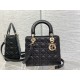 Dior Lady Dior Medium Bag in Black Grained Calfskin