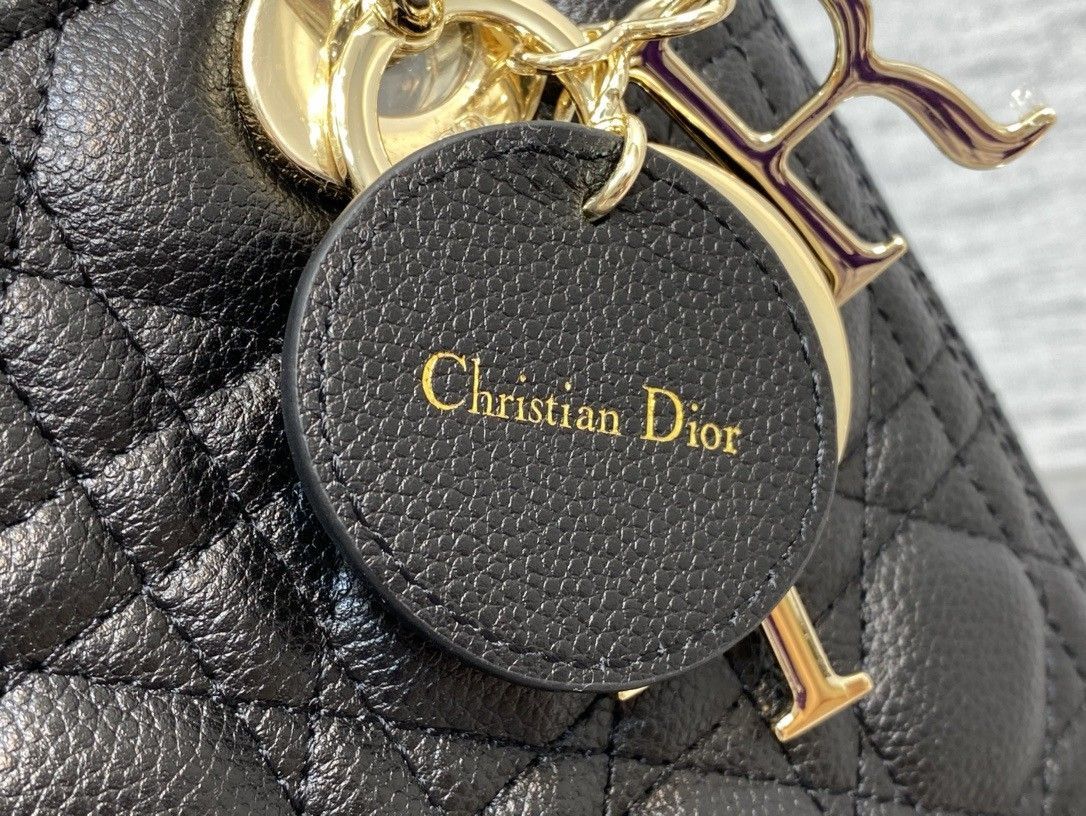 Dior Lady Dior Medium Bag in Black Grained Calfskin