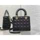 Dior Lady Dior Medium Bag in Black Grained Calfskin