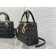 Dior Lady Dior Medium Bag in Black Grained Calfskin