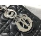 Dior Lady Dior Medium Bag In Noir Cannage Lambskin