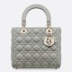 Dior Lady Dior Medium Bag In Grey Cannage Lambskin