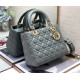 Dior Lady Dior Medium Bag In Grey Cannage Lambskin