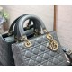 Dior Lady Dior Medium Bag In Grey Cannage Lambskin