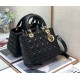 Dior Lady Dior Medium Bag In Black Cannage Lambskin