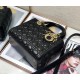 Dior Lady Dior Medium Bag In Black Cannage Lambskin