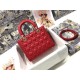 Dior Lady Dior Medium Bag In Red Cannage Lambskin