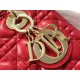 Dior Lady Dior Medium Bag In Red Cannage Lambskin