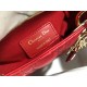 Dior Lady Dior Medium Bag In Red Cannage Lambskin