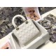 Dior Lady Dior Medium Bag In White Cannage Lambskin