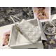 Dior Lady Dior Medium Bag In White Cannage Lambskin