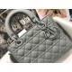 Dior Lady Dior Medium Bag In Grey Ultramatte Cannage Calfskin