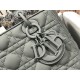 Dior Lady Dior Medium Bag In Grey Ultramatte Cannage Calfskin