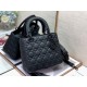 Dior Lady Dior Medium Bag In Black Ultramatte Cannage Calfskin