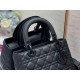 Dior Lady Dior Medium Bag In Black Ultramatte Cannage Calfskin