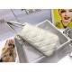 Dior Lady Dior Medium Bag In White Ultramatte Cannage Calfskin