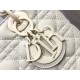 Dior Lady Dior Medium Bag In White Ultramatte Cannage Calfskin