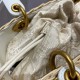 Dior Medium Lady Dior Bag In Wicker and White Oblique Jacquard