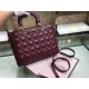 Dior Lady Dior Large Bag In Bordeaux Cannage Lambskin