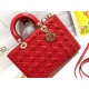 Dior Lady Dior Large Bag In Red Patent Cannage Calfskin