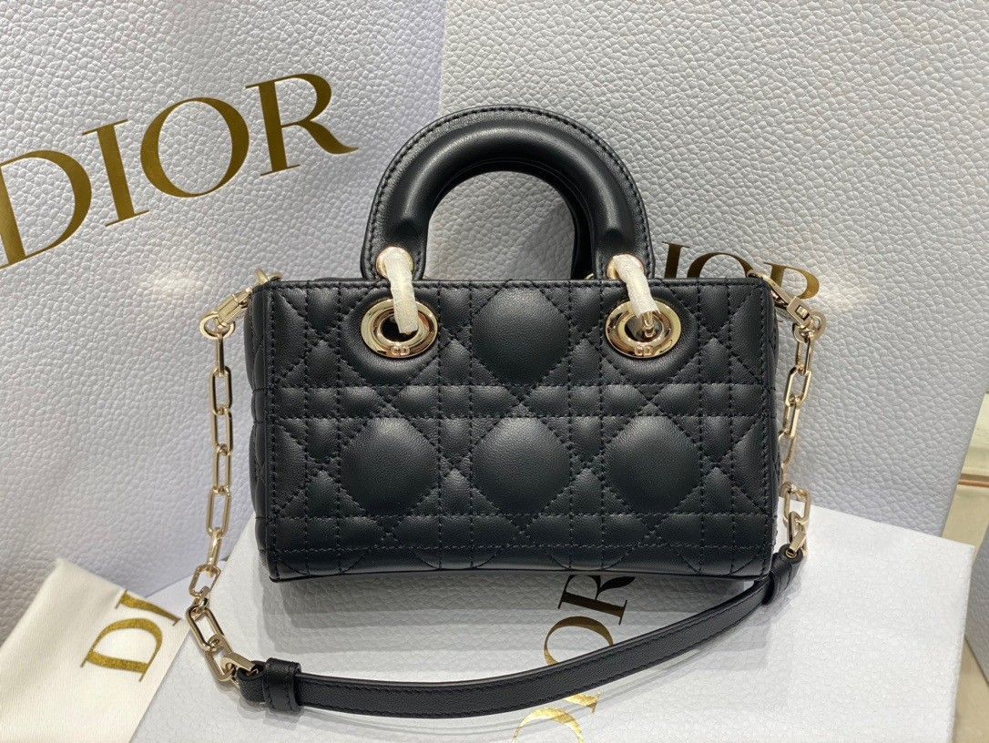 Dior Lady D-Joy Micro Bag In Black Cannage Lambskin