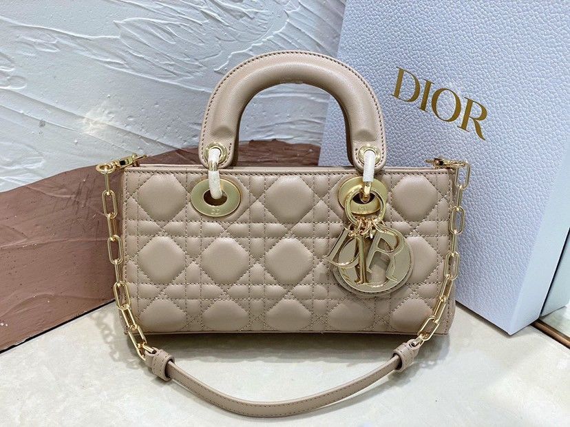 Dior Lady D-Joy Small Bag In Hazelnut Cannage Lambskin