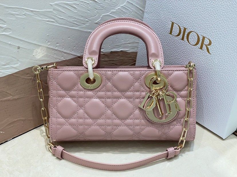 Dior Lady D-Joy Small Bag In Peony Pink Cannage Lambskin