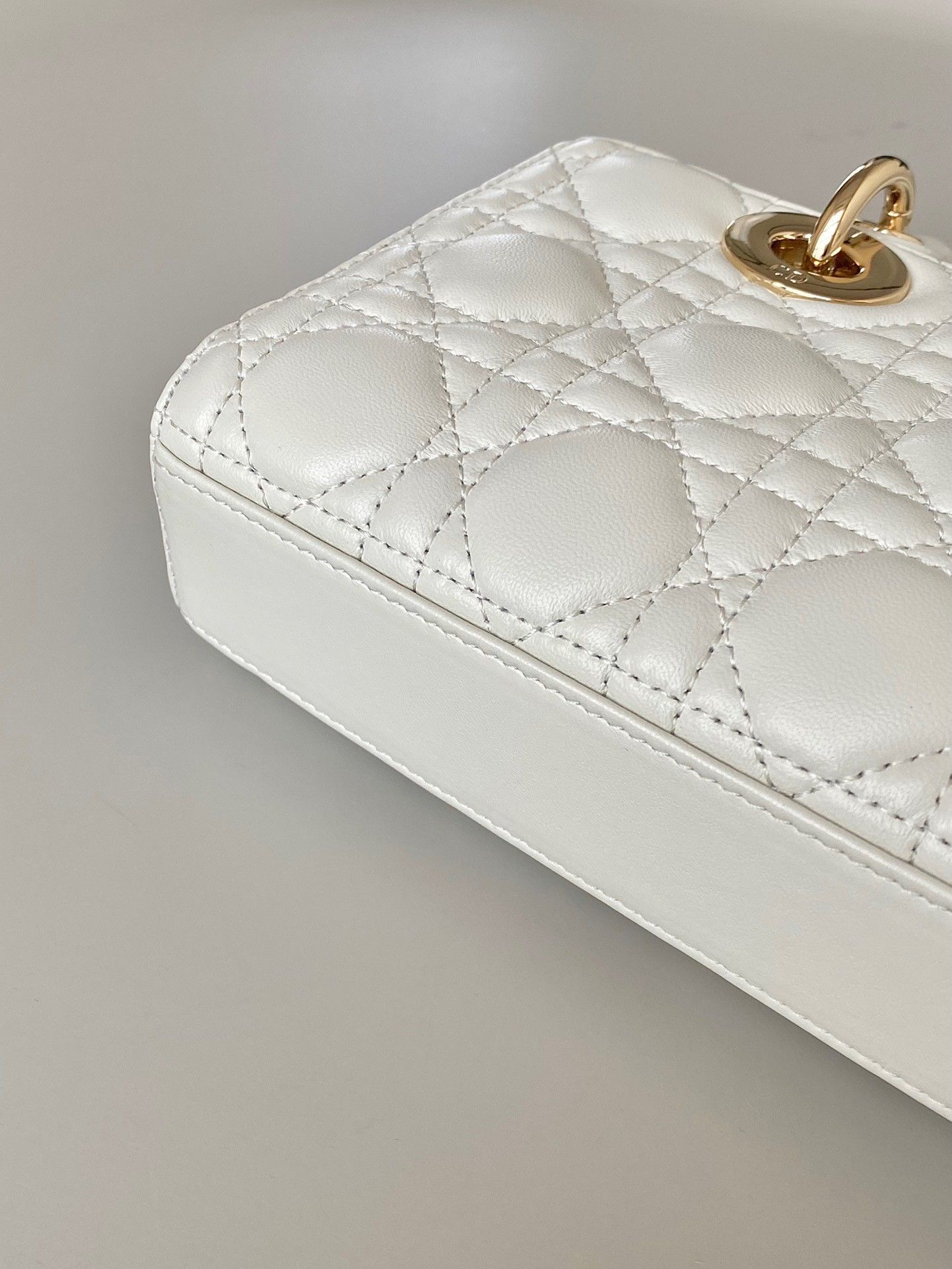 Dior Lady D-Joy Small Bag In White Cannage Lambskin