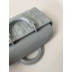 Dior Lady D-Joy Medium Bag In Grey Calfskin with Diamond Motif