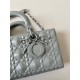 Dior Lady D-Joy Medium Bag In Grey Calfskin with Diamond Motif