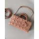 Dior Lady D-Joy Medium Bag In Nude Calfskin with Diamond Motif