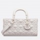 Dior Lady D-Joy Medium Bag In White Calfskin with Diamond Motif