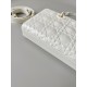 Dior Lady D-Joy Medium Bag In White Calfskin with Diamond Motif