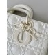 Dior Lady D-Joy Medium Bag In White Calfskin with Diamond Motif