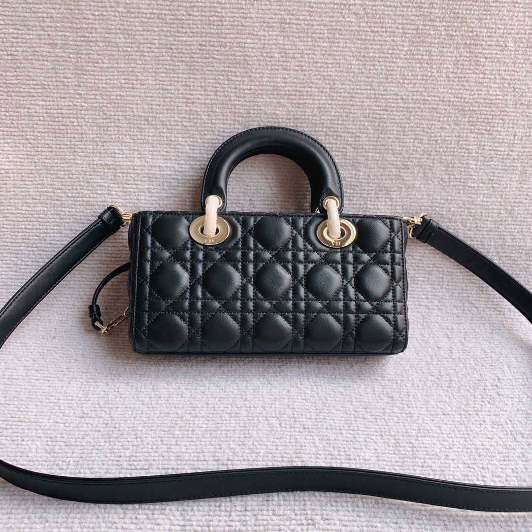 Dior Lady D-Joy Medium Bag In Black Cannage Lambskin