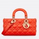 Dior Lady D-Joy Medium Bag In Orange Cannage Lambskin