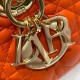 Dior Lady D-Joy Medium Bag In Orange Cannage Lambskin