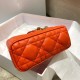 Dior Lady D-Joy Medium Bag In Orange Cannage Lambskin