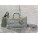 Dior Lady D-Joy Medium Bag in Grey Patent Cannage Calfskin