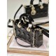 Dior Lady D-Joy Medium Bag In Black Patent Cannage Calfskin